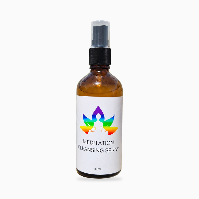 Meditation Cleansing Spray on a soft white background