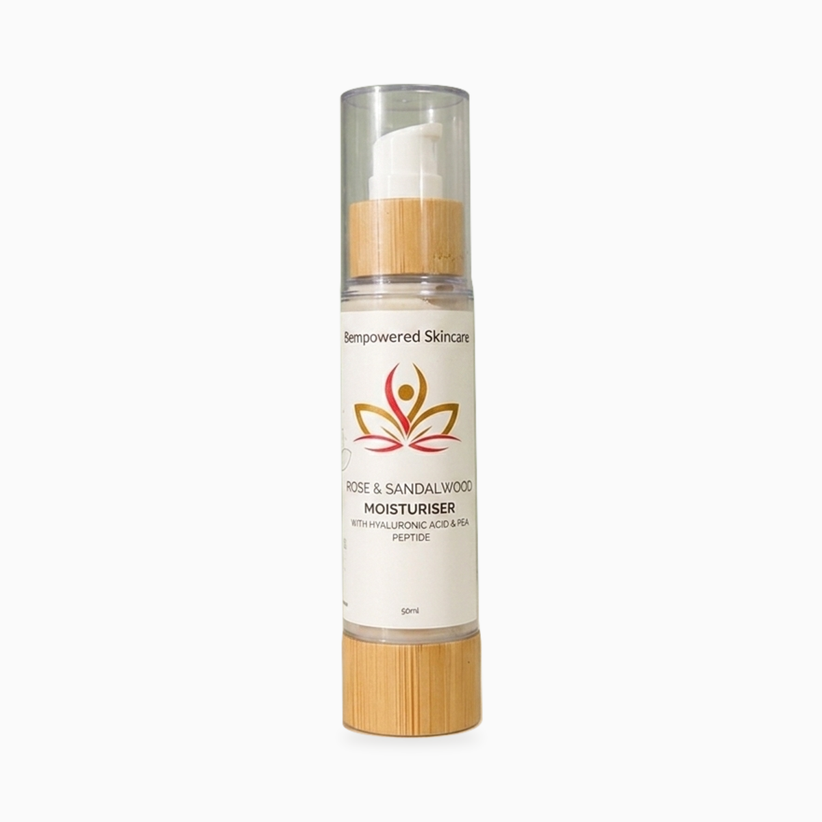 Rose & Sandalwood Face Cream on a soft white background