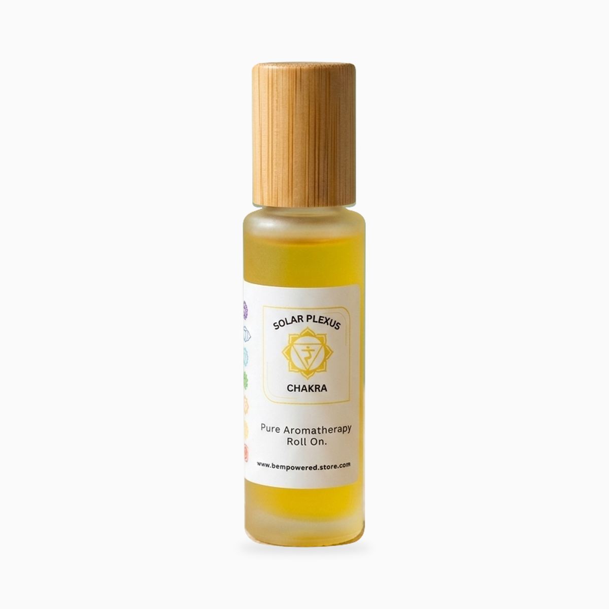 Solar Plexus Chakra Roll-On Blend on a soft white background
