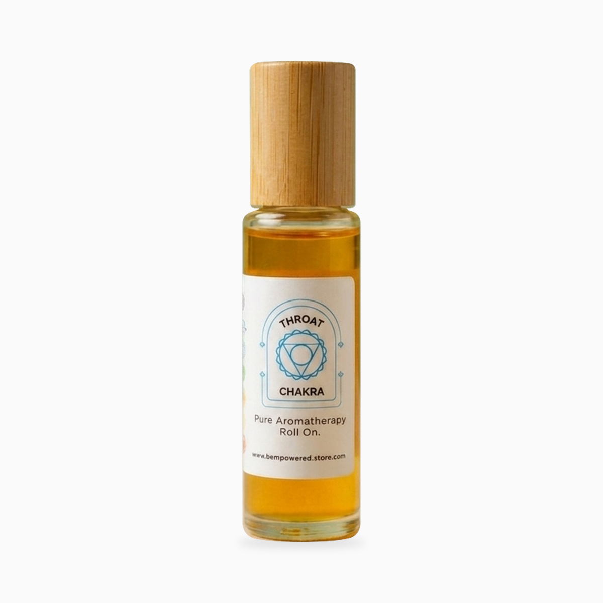 Throat Chakra Roll-On Blend on a soft white background