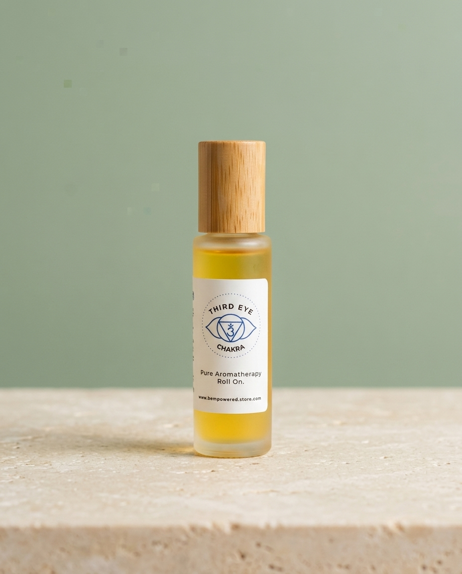 Third Eye Chakra Roll-On Blend on sage background